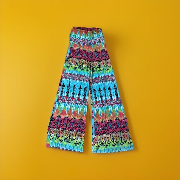 2B Together Women's Retro Hippie Flare Pants 80's Stretchy Nostalgia 60s Groovy - Picture 1 of 5
